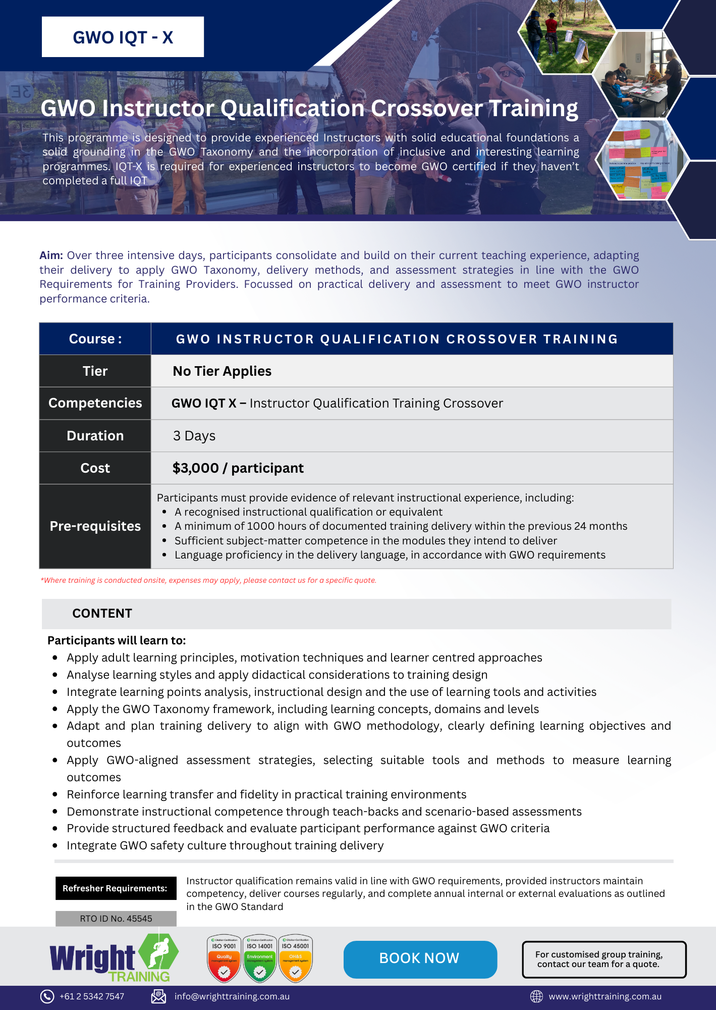 GWO IQT-X Info Flyer 2025